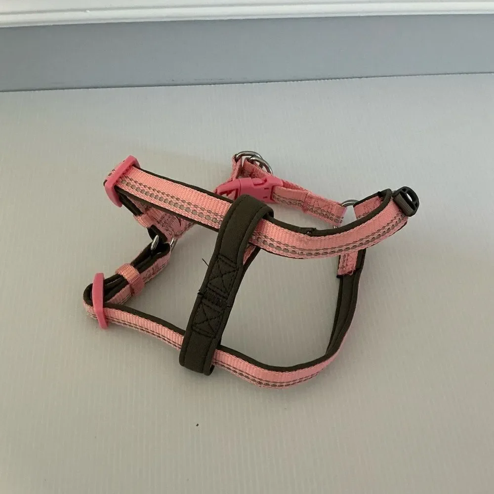 Blueberry Pet Pink and Black Dog Harness with reflective stripe